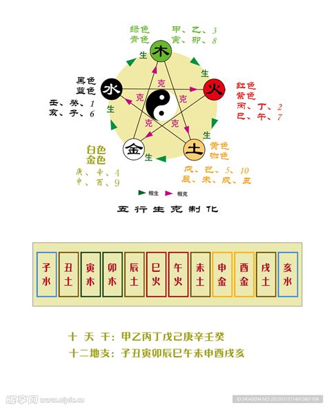 丁五行|天干地支五行对照表图 阴阳五行